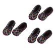 Womens Slipper Socks Hearts Pattern Ankle Floor Slippers with Non Slip Grippers, 3 Pairs
