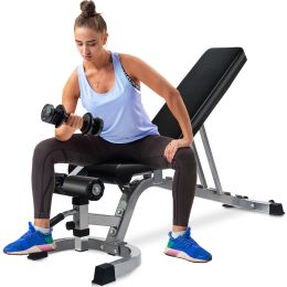 Foldable Utility Weight Bench Adjustable Sit Up AB Incline Workout Bench Weight Lifting Flat Home Gym Strength Training Equipment [1000 LBS Weight Cap