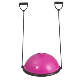 23" Yoga Half Ball Exercise Trainer Fitness Balance Strength Gym w/ Pump 440lbs Pink