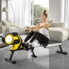 Magnetic Rowing Machine with LCD Monitor, 46" Slide Rail, Compact Folding Rower for Home Cardio Workout RT