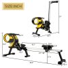 Magnetic Rowing Machine with LCD Monitor, 46" Slide Rail, Compact Folding Rower for Home Cardio Workout RT