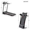 Folding Treadmill with Incline 2.5HP 12KM/H Electric Treadmill for Home Foldable, Bluetooth Music Cup Holder Heart Rate Sensor Walking Running Machine