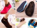 Womens Non Slip Slipper Socks Multicolor Comfy Soft Indoor Floor Booties, 4 Pairs