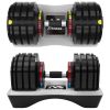 Adjustable Dumbbell - 80lb x2 Dumbbell Set of 2 with Anti-Slip Handle, Fast Adjust Weight Exercise Fitness Dumbbell with Tray Suitable for Full Body W