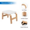 Yoga Headstand Bench- Stand Yoga Chair for Family, Gym - Wood and PU Pads - Relieve Fatigue and Build Up Body White