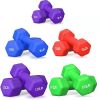 Colored Neoprene Coated Dumbbell Set with Stand