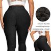 Women TIK Tok Leggings Bubble Textured Butt Lifting Yoga Pants Black X-large