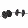 Weight Bench with Weight Rack, Barbell and Dumbbell Set 264.6lb