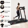 Folding Treadmill for Home - 2.5 HP Compact Electric Running Machine Fitness Walking Exercise Portable Treadmills for Space Saver Apartment Gym Office
