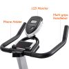 Indoor Cycling Bike Stationary, Belt Driven Smooth Exercise Bike with Oversize Soft Saddle and LCD Monitor