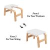 Yoga Headstand Bench- Stand Yoga Chair for Family, Gym - Wood and PU Pads - Relieve Fatigue and Build Up Body White