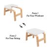 Yoga Headstand Bench- Stand Yoga Chair for Family, Gym - Wood and PU Pads - Relieve Fatigue and Build Up Body White