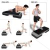 43" Adjustable Training Step Board Aerobic Stepper Workout Step with 4 Risers Fitness & Exercise Platform Trainer Stepper Home Gym Equipment