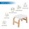 Yoga Headstand Bench- Stand Yoga Chair for Family, Gym - Wood and PU Pads - Relieve Fatigue and Build Up Body White