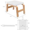 Yoga Headstand Bench- Stand Yoga Chair for Family, Gym - Wood and PU Pads - Relieve Fatigue and Build Up Body White