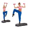43" Adjustable Training Step Board Aerobic Stepper Workout Step with 4 Risers Fitness & Exercise Platform Trainer Stepper Home Gym Equipment