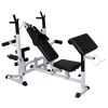 Weight Bench with Weight Rack, Barbell and Dumbbell Set 198.4lb