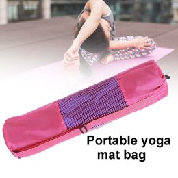 Portable Gym Fitness Yoga Mat Blanket Carry Pouch Oxford Cloth Shoulder Bag (Color: BLACK)