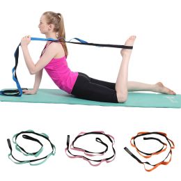 Yoga Stretch Strap Anti-Gravity Gym Fitness Exercise Loop Rope Resistance Belt (Color: Black Orange)
