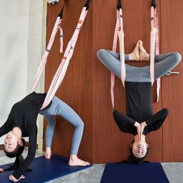 Flexible Gym Hanging Inversion Swing Aerial Yoga Hammock Stretcher Band Belt (Color: Purple)