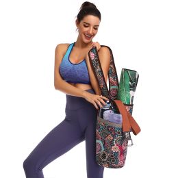 Fashion Casual Yoga Mat Carrier Canvas Fitness Sport Supplies Carry Shoulder Bag (Type: 3)