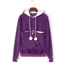Home Leisure Outdoor Sports Sweatshirt Cat Hoodie (Color: Purple, size: XL)