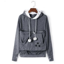 Home Leisure Outdoor Sports Sweatshirt Cat Hoodie (Color: GRAY, size: XL)