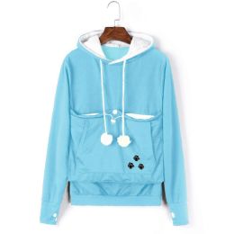 Home Leisure Outdoor Sports Sweatshirt Cat Hoodie (Color: Mint Green, size: S)