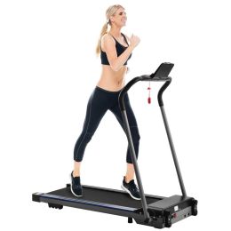 Home Fitness Exercise Portable Folding Electric Motorized Treadmill (Color: GRAY, Type: Treadmill)