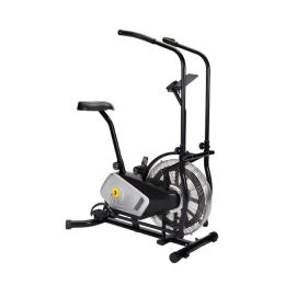 Display Unlimite Resistance And Adjustable Seat Upright Air Bike Fan Exercise Bike (Color: Black and Grey, Type: Professional Exercise Bikes)