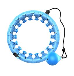 Sport hoop  24 Sections Detachable Adjustable Sports Waist Massage Equipment (Color: Blue)