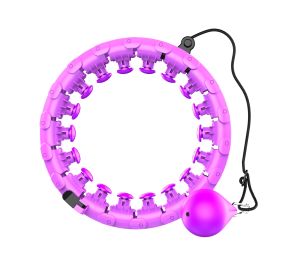 Sport hoop  24 Sections Detachable Adjustable Sports Waist Massage Equipment (Color: Purple)
