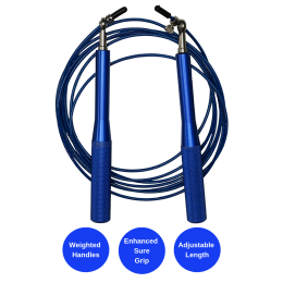 Weighted Jump Rope with Adjustable Steel Wire Cable (Color: Blue)