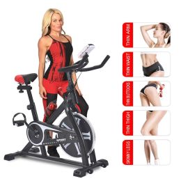Stationary Exercise Bike Fitness Cycling Bicycle Cardio Home Sport Gym Training XH (Color: BLACK)