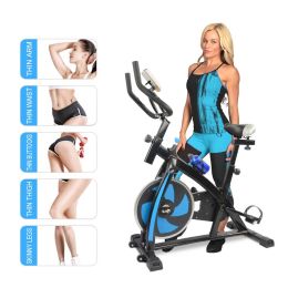 Stationary Exercise Bike Fitness Cycling Bicycle Cardio Home Sport Gym Training XH (Color: Blue)