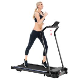 FYC Folding Treadmill for Home Portable Electric Motorized Treadmill Running Machine  Treadmill for  Gym Fitness Workout Jogging Walking, No Installat (Color: Grey&Black)