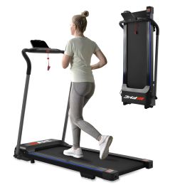 FYC Folding Treadmill for Home Portable Electric Motorized Treadmill Running Machine  Treadmill for  Gym Fitness Workout Jogging Walking, No Installat (Color: BLACK)