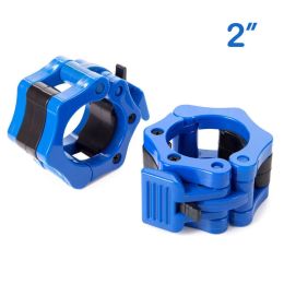 2PCS Olympic Barbell Clamps 1in/2in Quick Release for Pro Crossfit Strong Lifts (Color: 5cm / 2 inch Blue)