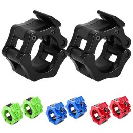 2PCS Olympic Barbell Clamps 1in/2in Quick Release for Pro Crossfit Strong Lifts (Color: 2.5cm / 1 inch Black)