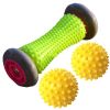 3Pcs Spiky Foot Roller Massage Ball Body Relax Pain Relief Back Leg Massager Set