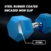 Rubber Coated Hex Dumbbell in Pairs Single