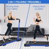 2 in 1 Under Desk Treadmill - 2.5 HP Folding Treadmill for Home, Installation-Free Foldable Treadmill Compact Electric Running Machine, Remote Control