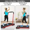 2 in 1 Under Desk Treadmill - 2.5 HP Folding Treadmill for Home, Installation-Free Foldable Treadmill Compact Electric Running Machine, Remote Control